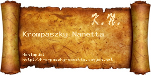 Krompaszky Nanetta névjegykártya